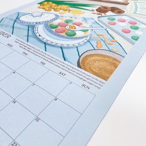 Asian Foodie Calendar 2024, 12 Month Wall Calendar, Large Size 9.5x17.25 Nearly A3, Thick Paper, 14 pages image 7