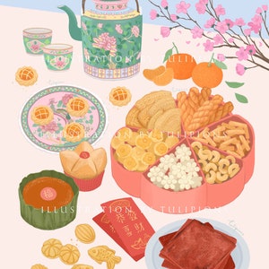 Nostalgic Chinese New Year Snacks, Instant DIGITAL DOWNLOAD