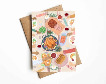 Christmas Feast Card, 5x7", Comes With White Or Brown Envelope