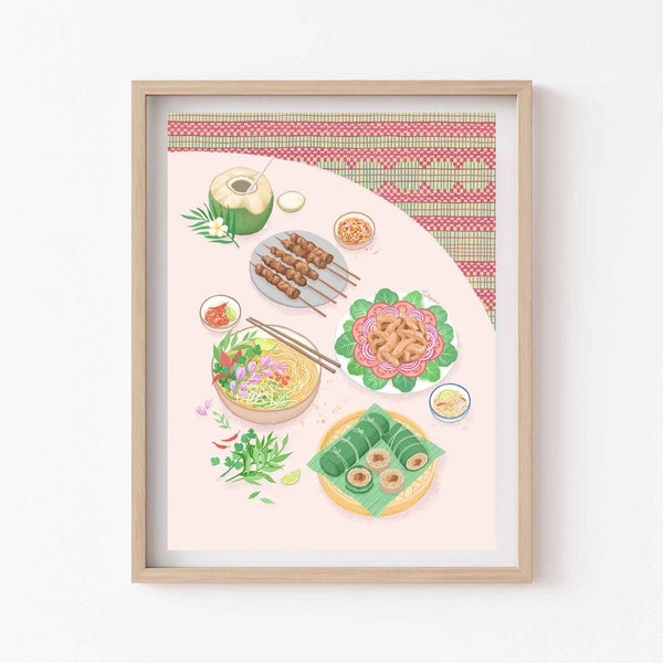 Cambodian Food, Asian Food Art, Giclee Art Print