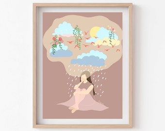 Thoughts, Motivational Art, Positive Reminders, Giclee Art Print