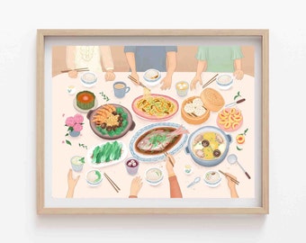 Reunion Dinner, Chinese New Year, Giclee Art Print