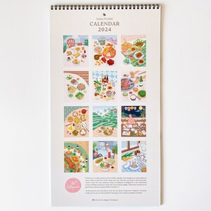 Asian Foodie Calendar 2024, 12 Month Wall Calendar, Large Size 9.5x17.25 Nearly A3, Thick Paper, 14 pages image 2