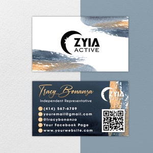 ZYIA Business cards, Personalized Business Card QR Code, Digital File, ZYIA Active card, Printable Busines Card, Zyia template design ZA27
