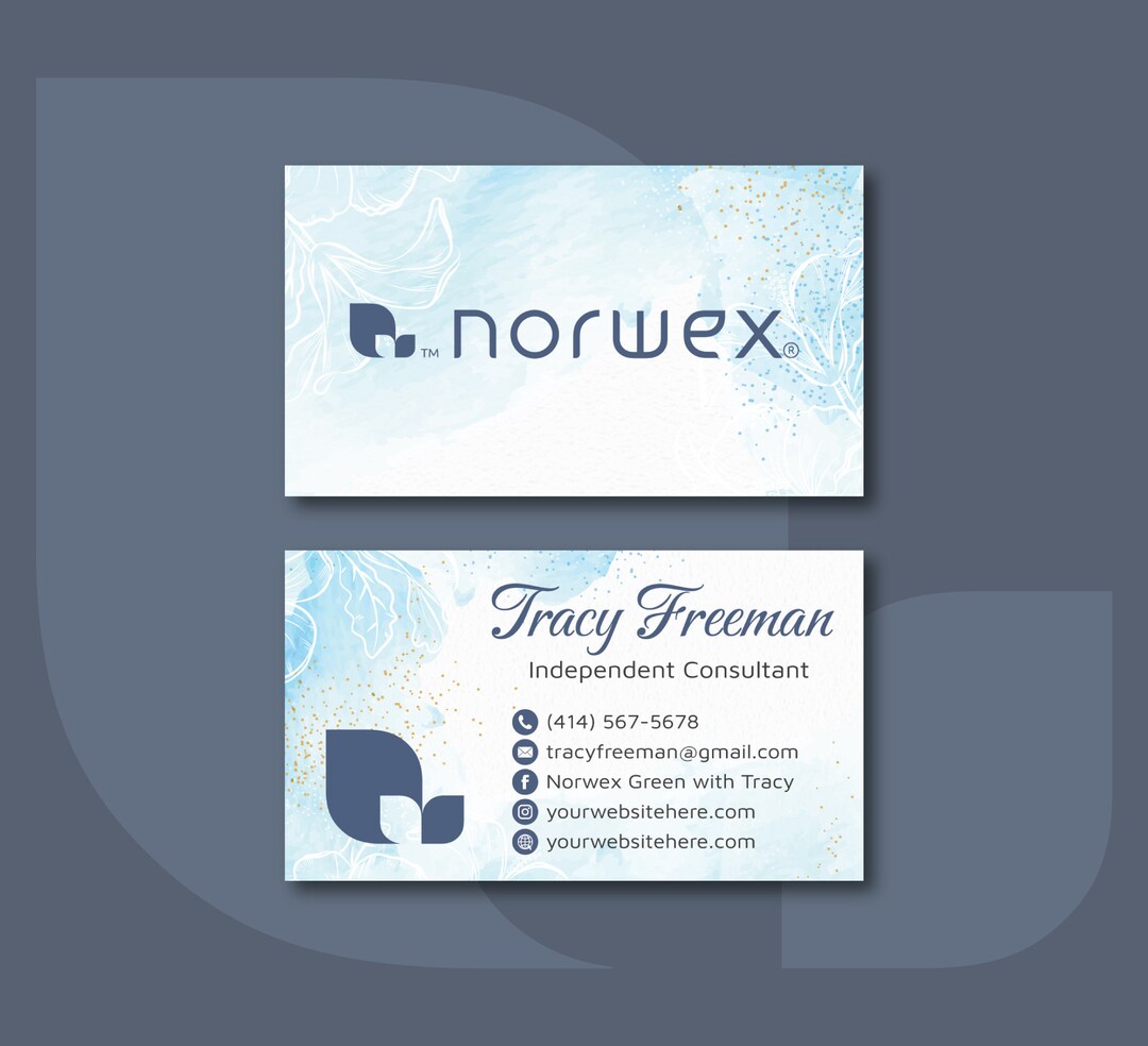 Norwex Business Cards, Personalized Norwex Business Card, Digital File, Norwex Blue Cards ...