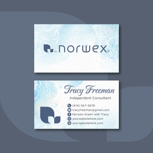Norwex Visitenkarten, personalisierte Norwex Visitenkarte, Digitale Datei, Norwex Blue Karten, Printable Visitenkarte, Norwex Vorlage ZA31
