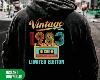 1983 Limited Edition Png, Vintage Cassette Png, 1983 Birthday Png, Png 1983, 1983 Birthday Shirts, 1983 Png, Png For Shirts, Png Sublimation