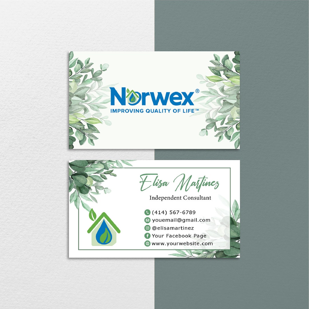 Personalized Norwex Business Card, Norwex Business Cards, Digital File, Norwex Watercolor Card ...