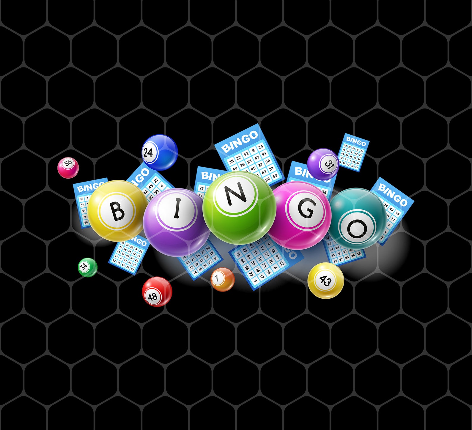 Bingo Balls and Bingo Tickets Png Lottery Ticket Png Win Etsy