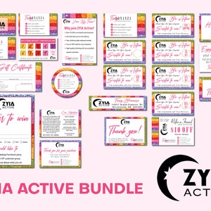 Luxury Zyia Marketing Set, Glitter Zyia Full Kit, Personalized Zyia Package Marketing Bundle, Glitter Zyia Printable Card, Digital File ZA21