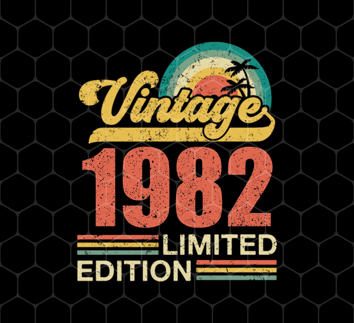 1982 Birthday Png, 1982 Shirts, 1982 Birthday Design, Vintage 1982 ...