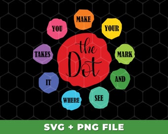 The Dot Svg, Deixe sua marca Svg, veja aonde isso leva você Svg, Dot&#39;s Day Svg, Funny Dots Day, Love Dot Day, SVG para camisas, sublimação PNG