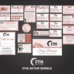 Ensemble de marketing de luxe Zyia, ensemble de marketing Zyia, paquet Zyia personnalisé, cartes de visite Zyia, carte imprimable Zyia scintillante, fichier numérique
