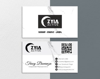 ZYIA Visitenkarten, Personalisierte Visitenkarte QR Code, ZYIA Active Karte, druckbare Visitenkarten, Zyia Template Design, Digital File, ZA16