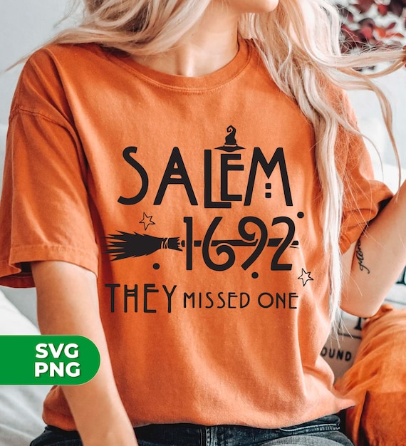 Salem 1692 They Missed One Witch PNG, Gothic Witch Shirt Design, Feminist Dark Aesthetic