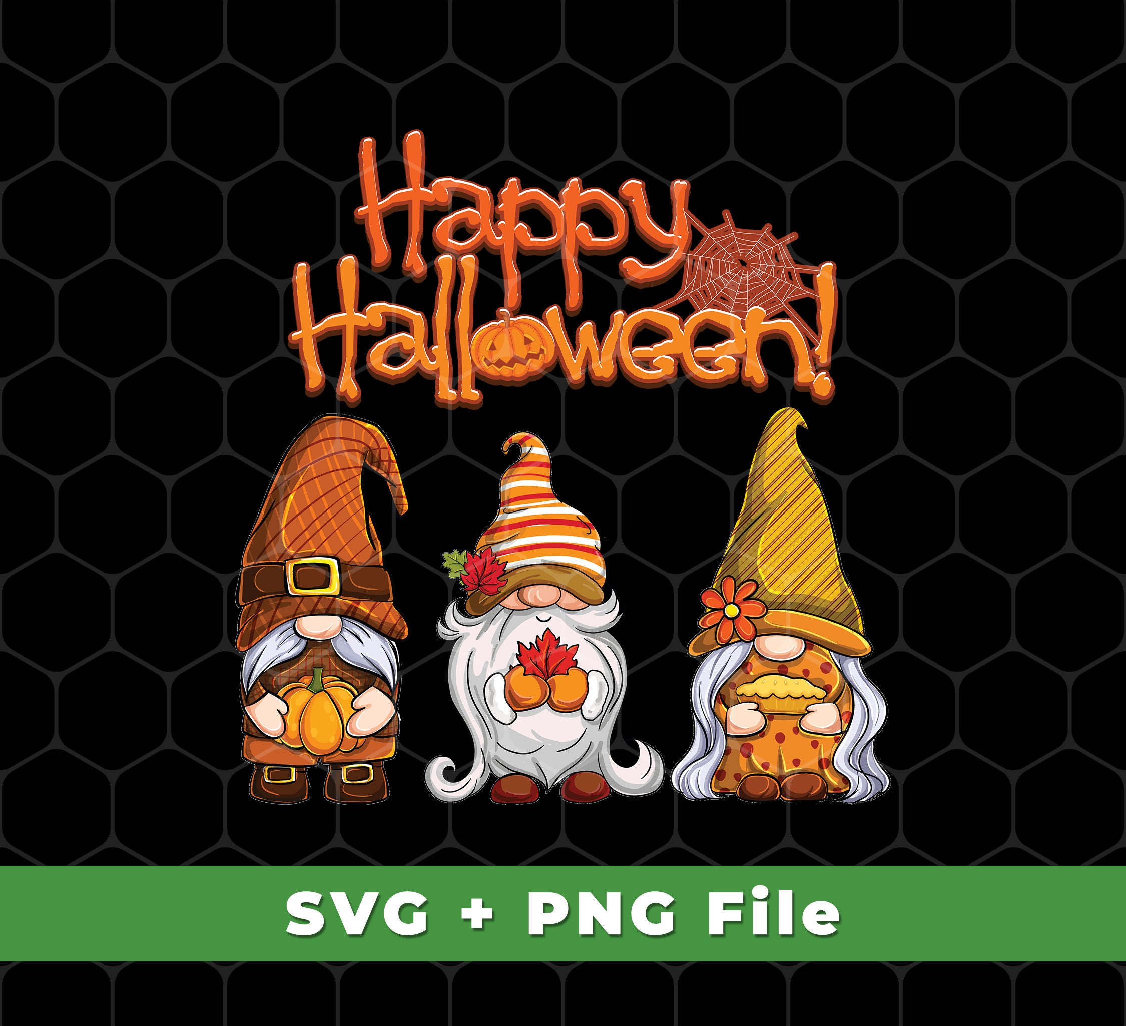 Happy Halloween Svg, Gnome Halloween Svg, Halloween Party Svg, Halloween Design, Horror Gnome Svg, SVG For Shirts, PNG Sublimation