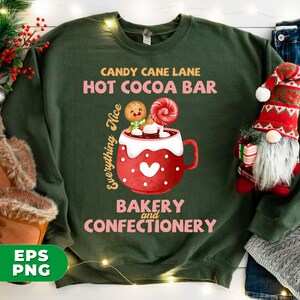Candy Cane Lane Hot Cocoa Bar Eps, Bakery And Confectionery Eps, Merry Christmas Png, Trendy Christmas Png, SVG For Shirts, PNG Sublimation