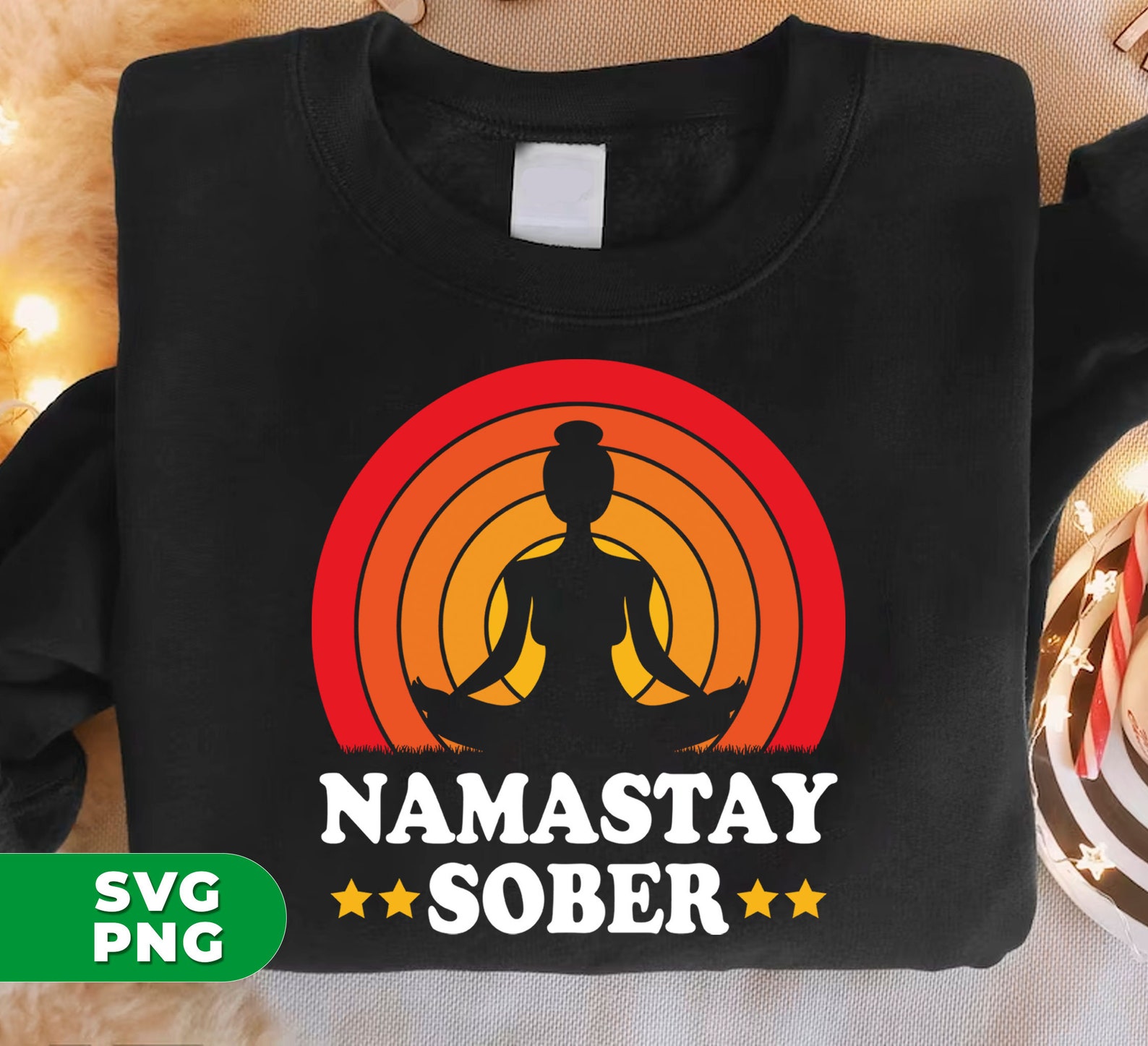 Namastay Sober Png, Retro Sobriety Png, Love to Do Yoga Png, Retro Yoga ...