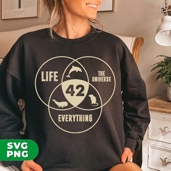 42 Is Everything, The Meaning Of Life, Life The Universe And Everything, Love Mystery Png, Love 42 Png, PNG For Shirts, PNG Sublimation