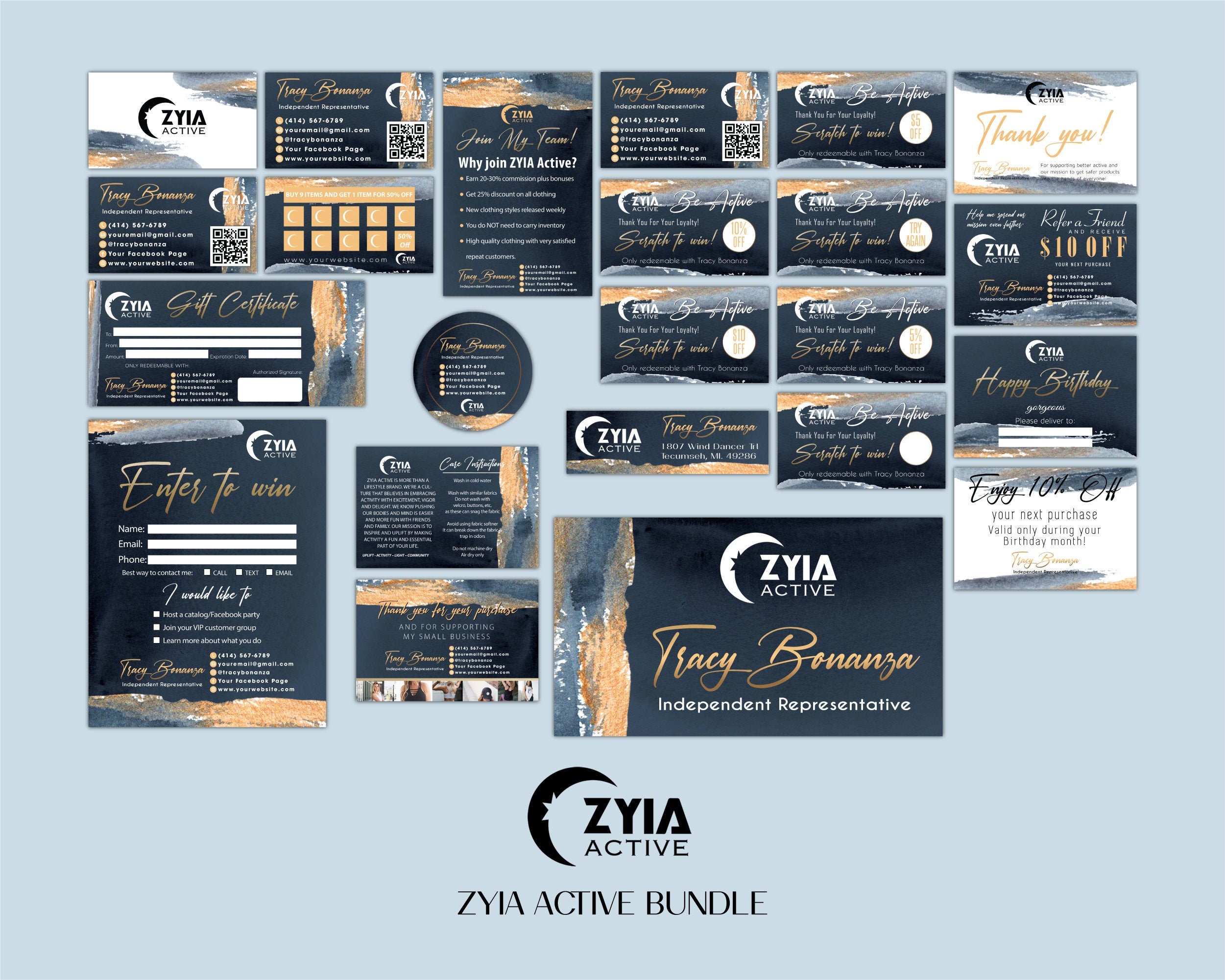 Zyia Marketing Bundle Personalized Zyia Package Sparkly Zyia - Etsy