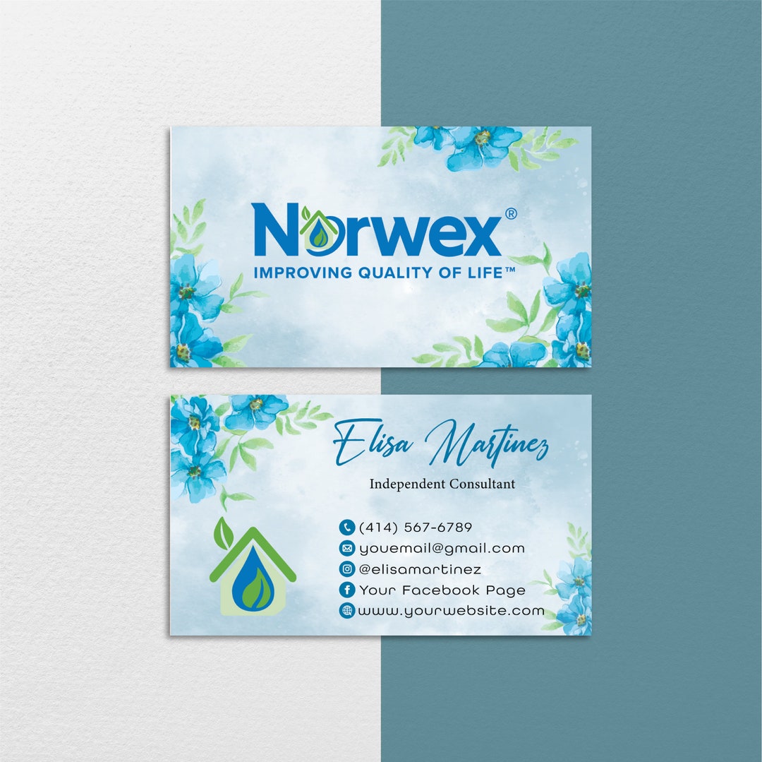 Personalized Norwex Business Card, Norwex Business Cards, Digital File, Norwex Watercolor Card ...