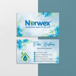 Personalisierte Norwex Visitenkarten, Norwex Visitenkarten, digitale Datei, Norwex Aquarell Karte, druckbare Visitenkarte, Norwex Vorlage NR39