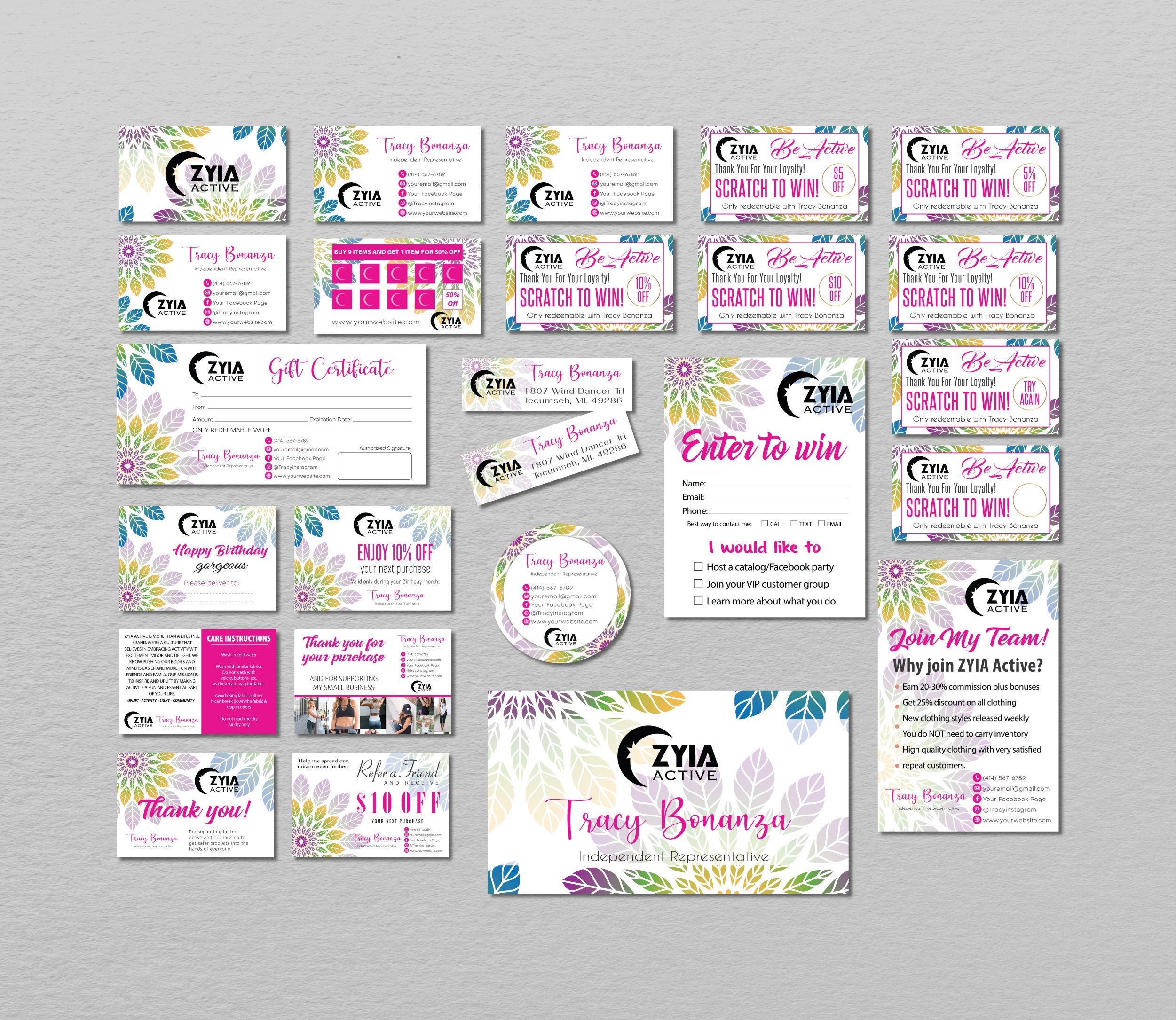 Zyia Marketing Bundle Personalized Zyia Package Mandala Zyia - Etsy UK