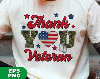 Gracias veterano, regalo del ejército, regalo de veterano, veterano de América, ejército estadounidense, veterano de amor, regalos de veterano, png para camisas, sublimación png