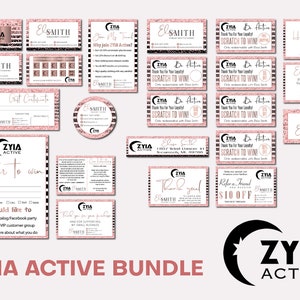 Ensemble de marketing Zyia, paquet Zyia personnalisé, ensemble de marketing Pinky Zyia, cartes de visite Zyia, carte imprimable Zyia scintillante, fichier numérique