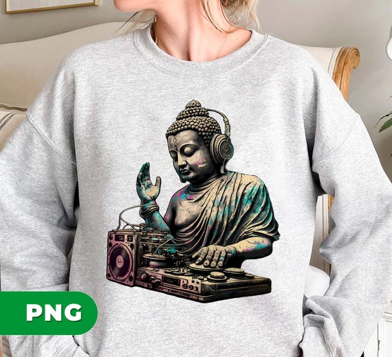 Buddha Gift Png, Best Buddha Png, Buddha Do DJ Png, Buddha is A DJ