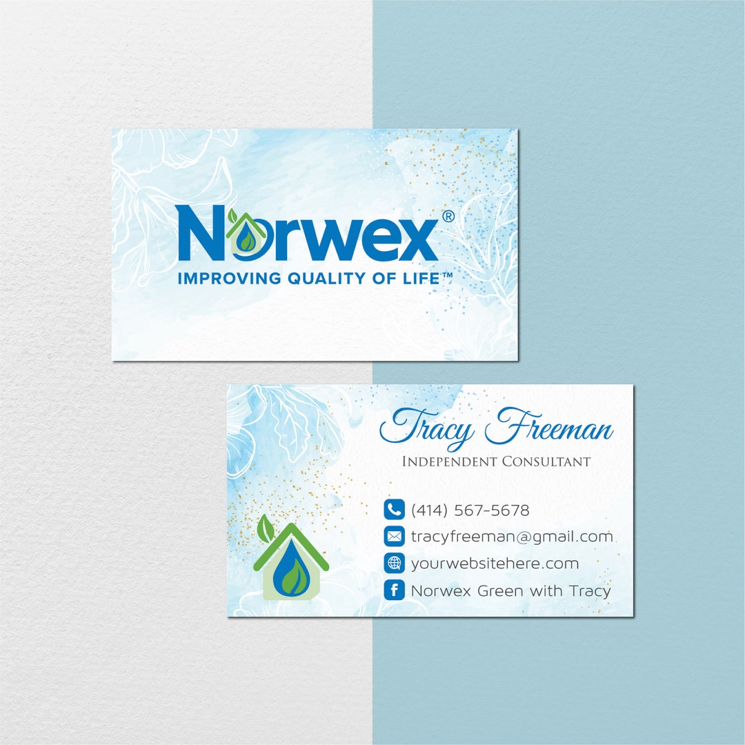 Norwex Business Cards, Personalized Norwex Business Card, Digital File, Norwex Blue Cards ...