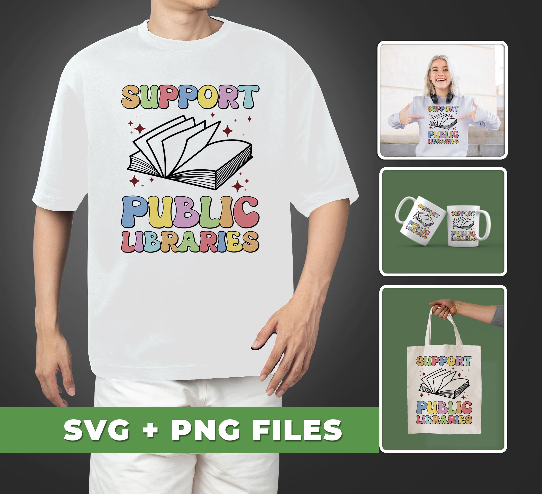 Support Public Libraries Svg, Love Read Svg, Groovy Bookworm Svg ...
