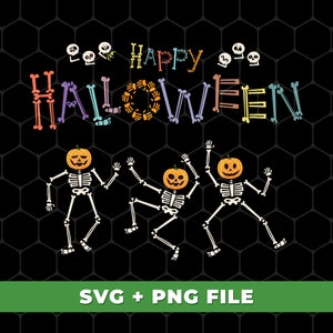 Lustige Halloween-Svg, Skelett-Halloween-Svg, Halloween-Party-Svg, glückliches Halloween-Svg, SVG für Shirts, PNG-Sublimation