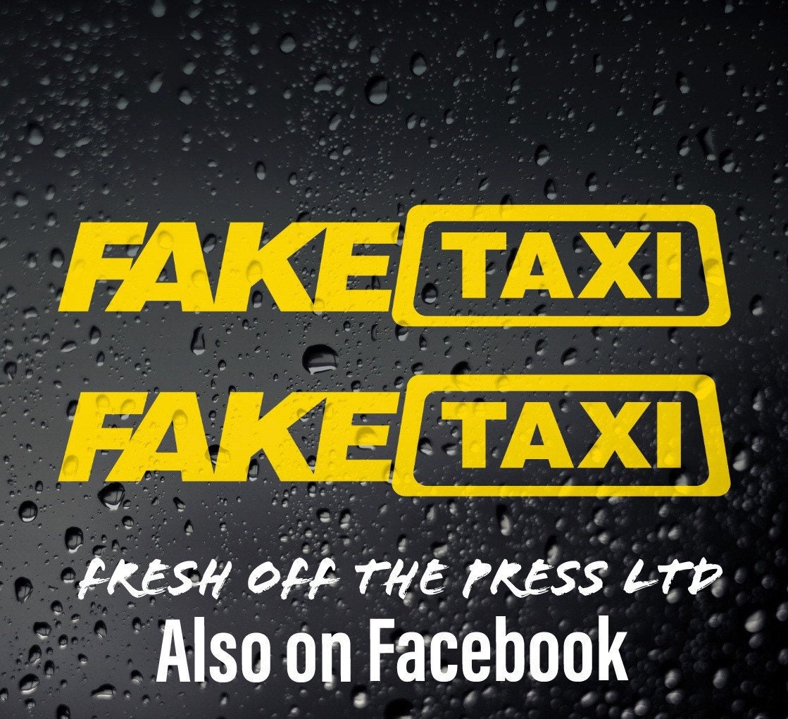 Fake Taxi Car Decal Stickers X2 Etsy Fake Taxi Car Decal Stickers X2 Etsy