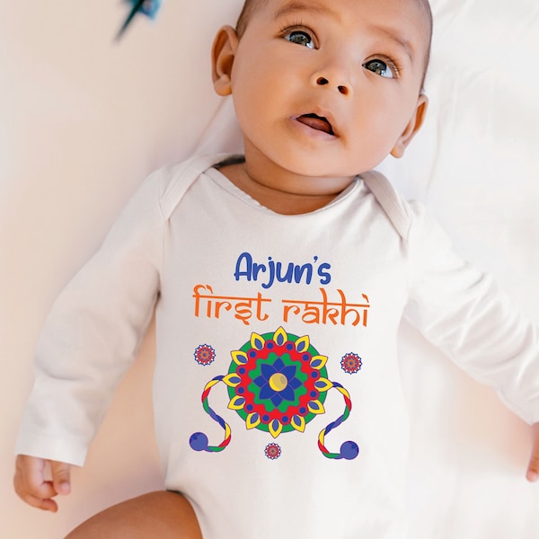 Personalised First Rakhi (Blue/Red), Raksha Bandhan, Hindu Baby, Indian Baby, Brother Sister, Rakhi day