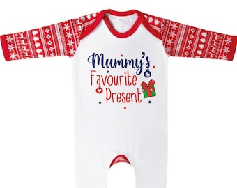 Mummy's Favourite Present, My First Christmas Babygrow, Baby Shower Gift, Christmas Gift, Baby Gift, Baby Girl, Boy, Christmas, My 1st, Xmas