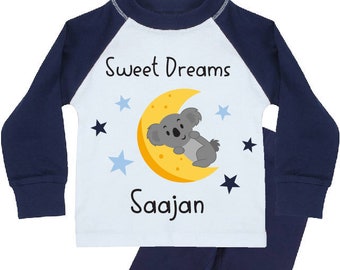 Pijama Personalizado Dulces Sueños, Koala, Niño, Luna, Dulces Sueños, Regalo, Pijama, Dormir