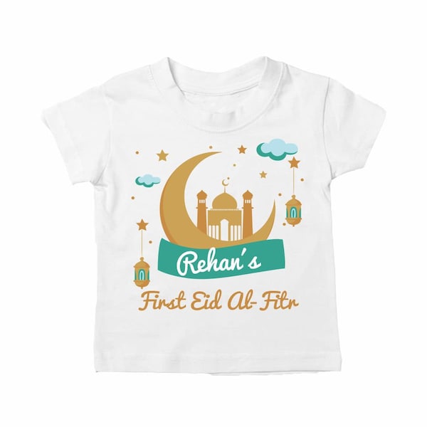 Personalised First Eid Al-Fitr Babygrow, Tshirt, Bodysuit, Sleepsuit, Romper, Gift, Eid Mubarak