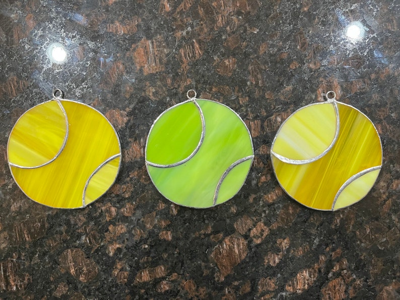 Mosaic or Simple Tennis Ball Stained Glass Etsy