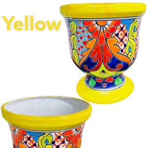Copa Talavera Urn Planter Indoor Outdoor Flower Pot Spring Mexican Pottery