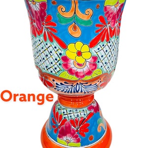 Copa Flor Talavera Planter Indoor Outdoor Mexican Pottery Flower Pot