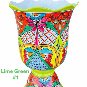Copa Flor Talavera Planter Indoor Outdoor Mexican Pottery Flower Pot