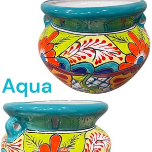Michoacano Ceramic Talavera Planter Indoor Outdoor Flower Pot