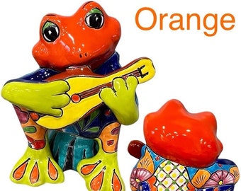 Rana Musical Talavera Rocking Sitting Frog Statue Decor