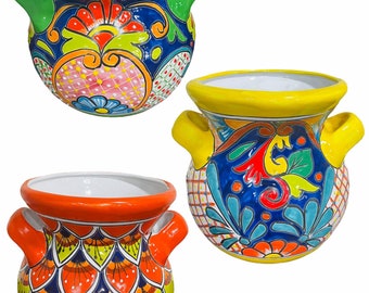 Morelia Chica Ceramic Talavera Planter Mexican Pottery Indoor Outdoor Flower Pot