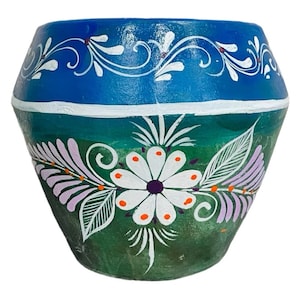 Hand painted colorful Clay Planters Flower Pot