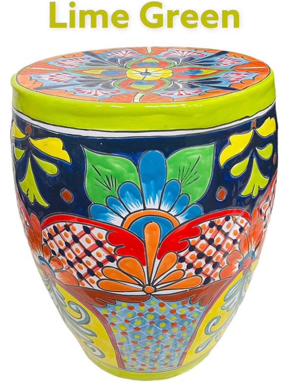 Garden Stool Decor Ceramic Banco Talavera Sitting Stool Indoor