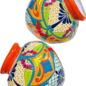 Large Tilted Talavera Planter Indoor Outdoor Flower Pot Mexican Pottery Patio Gardening