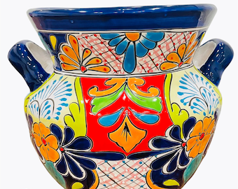 Large Morelia Talavera Ceramic Planter Indoor Outdoor Flower Plant Pottery Pot