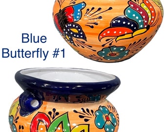 Michoacano Ceramic Talavera Planter Indoor Outdoor Flower Pot